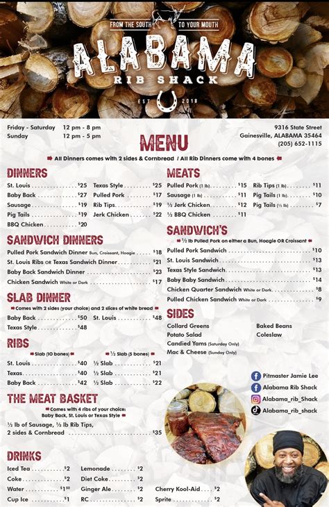 alabama rib shack photos|ribshack menu.